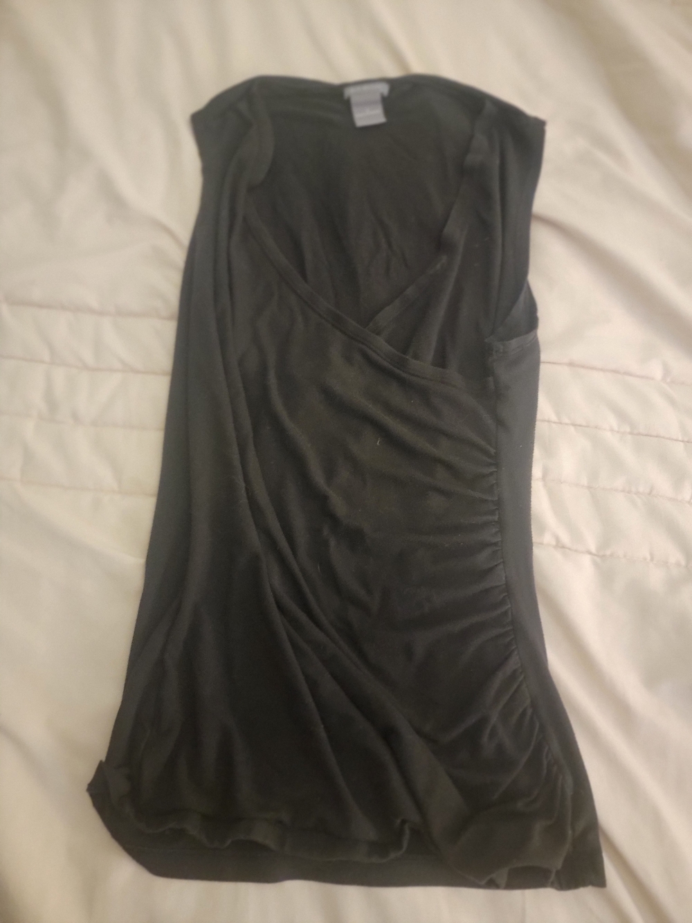 Ann Taylor Black One-Shoulder Wrap Dress